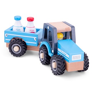 New Classic Toys - Tractor with Trailer - Milk Bottles
